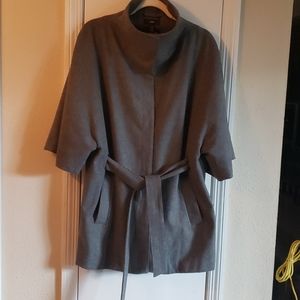 Wool blend cape coat